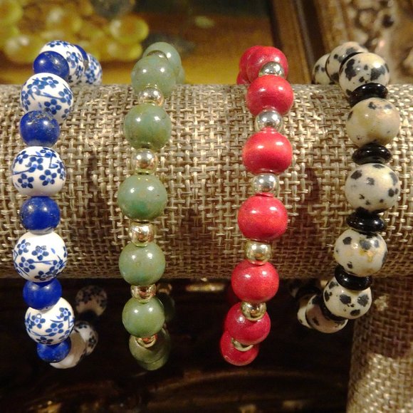 Handmade Mediterranean Stretch Bracelets by Carole With an E! - Picture 4 of 14
